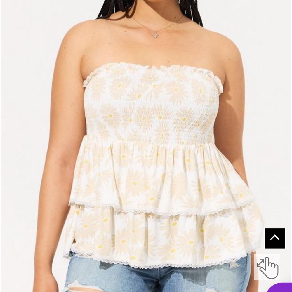 Torrid Super Soft Smocked Tiered Babydoll Tube Top